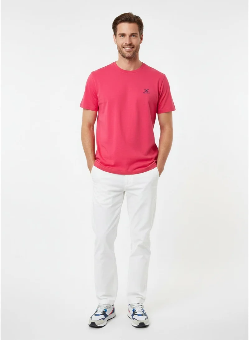 لعب البولو تيشيرت رجالي مطبوع - أحمر